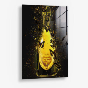 Neon Champagne – Glas 60x90 cm / Ohne Rahmen
