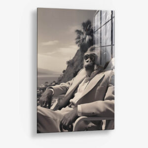 The Chimpfather – Glas 80x120 cm / Ohne Rahmen