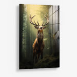 Forest Deer – Glas 100x150 cm / Ohne Rahmen
