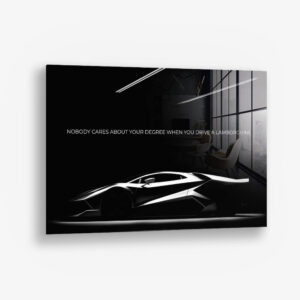 Lambo Talk – Glas 100x150 cm / Ohne Rahmen