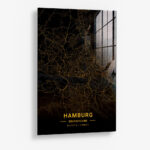 Hamburg Gold – Glas 60x90 cm / Ohne Rahmen