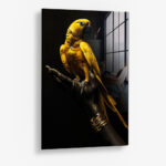 Golden Parrot – Glas 80x120 cm / Ohne Rahmen