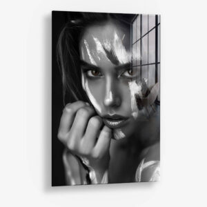 Painted Face – Glas 60x90 cm / Ohne Rahmen