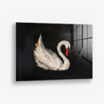 Vintage Swan – Glas 80x120 cm / Ohne Rahmen
