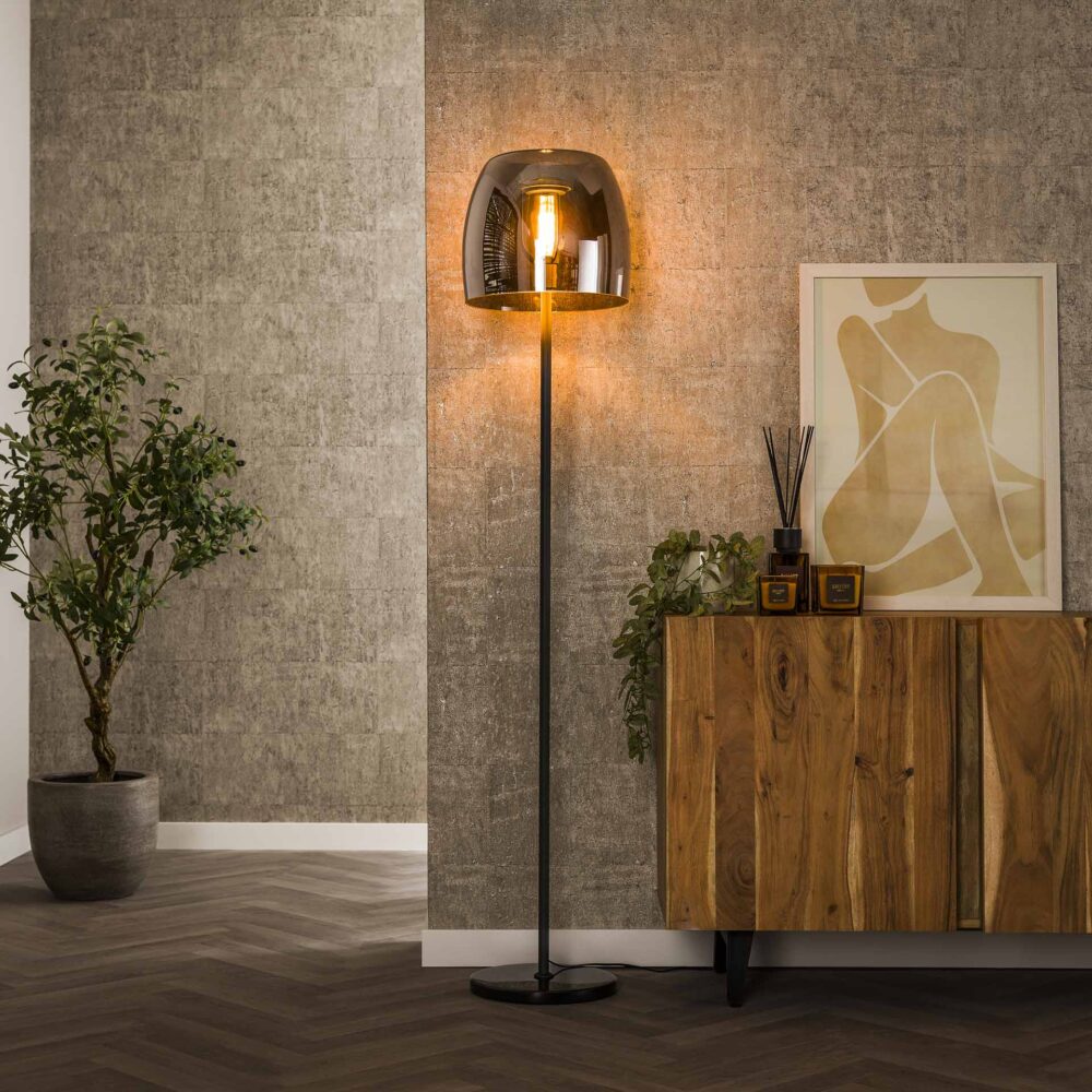 Stehleuchte 1L Treibglas / Rauchgraues Glas – Bild 1