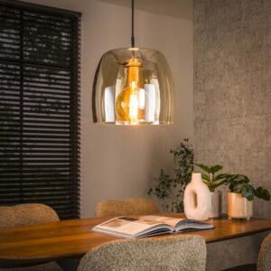 Hängelampe 1L Treibglas / bernsteinfarbenes Glas