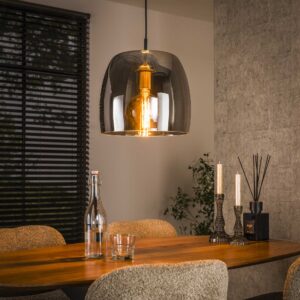 Hängelampe 1L Treibglas / Rauchgraues Glas