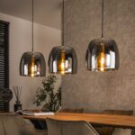 Hängelampe 3L Treibglas / Rauchgraues Glas