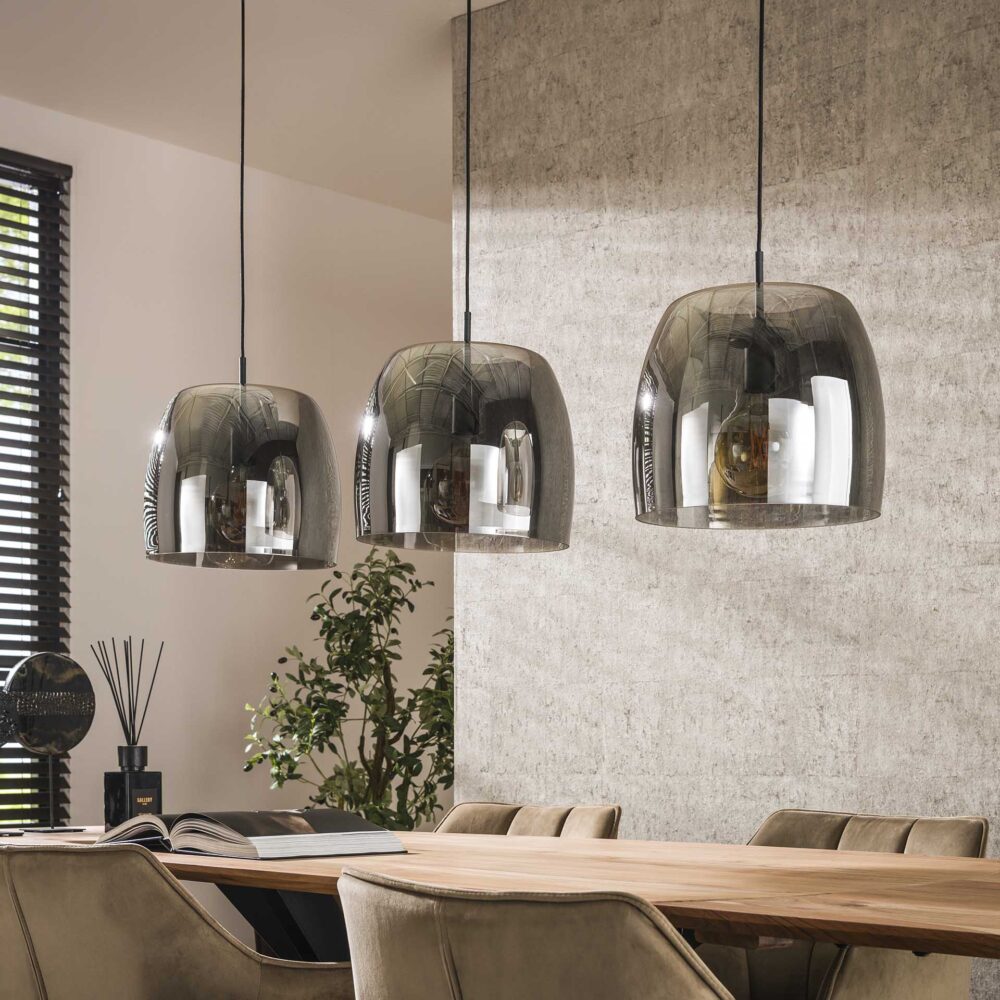 Hängelampe 3L Treibglas / Rauchgraues Glas – Bild 2