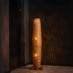 Stehleuchte M-Stangen / Massives recyceltes Teakholz