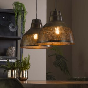 Hängelampe 2xØ38 Schirm / Bronze antik