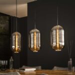 Hängelampe 3L Wanne aus verchromtem Glas