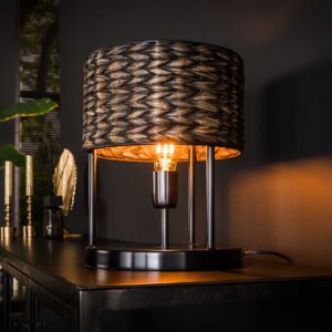 Tischlampe 1L Turm Wasserhyazinthe / Schwarznickel