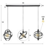 Hängelampe 3L Cosmos Mesh / Artic Schwarz – Bild 5