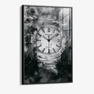 Luxurious Time – Glas 80x120 cm / Mit Rahmen (schwarz)