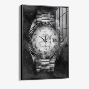 Expensive Time - Glas 60x90 cm / Mit Rahmen (schwarz)