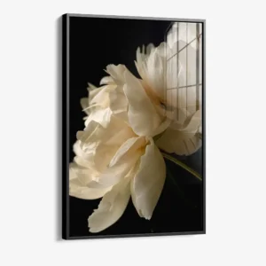 Pastel Flower – Glas 40x60 cm / Mit Rahmen (schwarz)