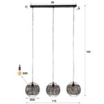 Hängelampe 3L Ø30 Panzerung offen / Schwarzbraun – Bild 5