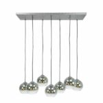 Hängelampe 4+3L mit Blasenschirm / Altsilber – Bild 3