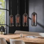 Hängelampe 4L Rauchglas-Lochstahl / Artic Schwarz – Bild 2
