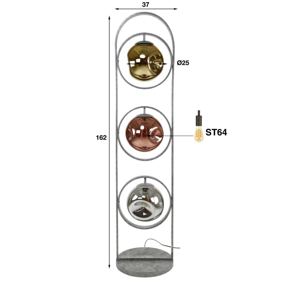 Stehleuchte 3L stellar / Altsilber – Bild 4