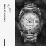 Expensive Time - Glas 60x90 cm / Mit Rahmen (schwarz) – Bild 3