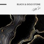 Black & Gold Stone – Glas 40x60 cm / Ohne Rahmen – Bild 3