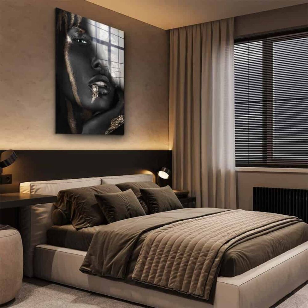Face of Gold II – Glas 80x120 cm / Ohne Rahmen – Bild 3