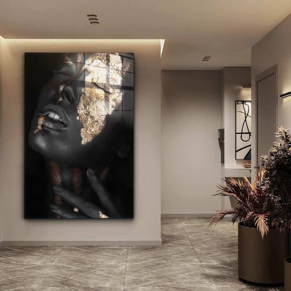 Face of Gold III – Glas 80x120 cm / Ohne Rahmen – Bild 3