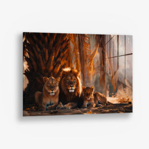 Lionheart Kin I – Glas 100x150 cm / Ohne Rahmen