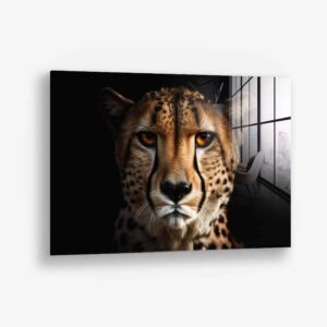 The Cheetah – Glas 80x120 cm / Ohne Rahmen