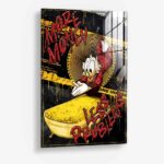 The Rich Duck – Glas 80x120 cm / Ohne Rahmen