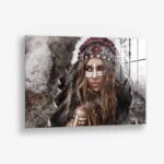 Warrior Woman – Glas 100x150 cm / Ohne Rahmen