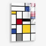 Mondriaan - Glas 60x90 cm / Ohne Rahmen