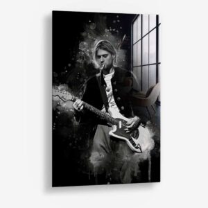 Kurt Cobain - Glas 60x90 cm / Ohne Rahmen