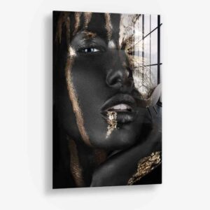 Face of Gold II – Glas 80x120 cm / Ohne Rahmen