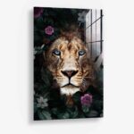 Hidden Lion - glass 40x60 cm / Ohne Rahmen