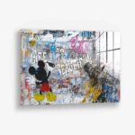 Mickey the Artist - Glas 100x150 cm / Ohne Rahmen