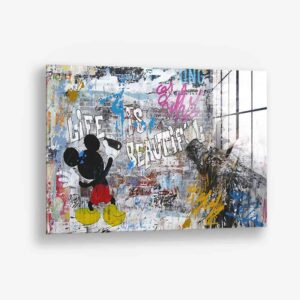 Mickey the Artist - Glas 100x150 cm / Ohne Rahmen