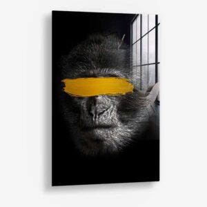 Monkey (see no evil) - glass 80x120 cm / Ohne Rahmen