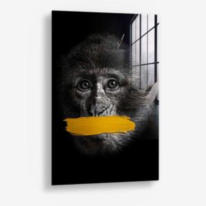 Monkey (speak no evil) - glass 80x120 cm / Ohne Rahmen
