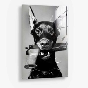 The Guard Dog - Glas 40x60 cm / Ohne Rahmen