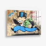 The Running Rich Man - Glas 40x60 cm / Ohne Rahmen