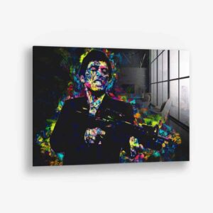 Tony Montana - Glas 80x120 cm / Ohne Rahmen