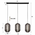 Hängelampe 3L Wanne aus verchromtem Glas – Bild 5