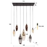 Hängelampe 4+3 Cocoon Mix Glas / Schwarz – Bild 5