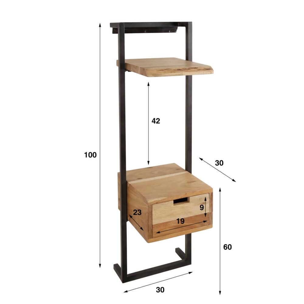 Nachttisch Air Solid XS / Massive Akazie natur – Bild 4
