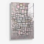 Piet Mondriaan IV - Glas 100x150 cm / Ohne Rahmen