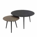 Couchtisch-Set/2 rund, metallic/grau – Bild 3