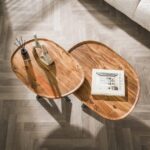 Couchtisch-Set/2 Spinnen / Massive Akazie natur – Bild 2